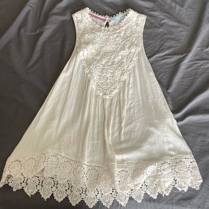 Maurices Lace Embroidered Sleeveless Top Cream